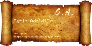 Ogrin Adolár névjegykártya